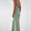 Karley Soft Satin Maxi Dress | Sage Green