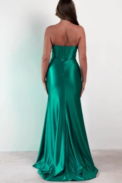 Karra Bodycon Strapless Gown | Emerald Green