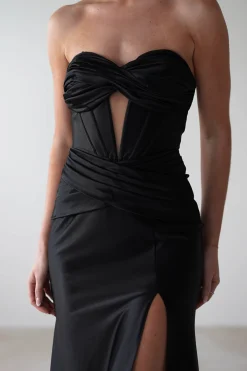 Karra Bodycon Strapless Gown | Black