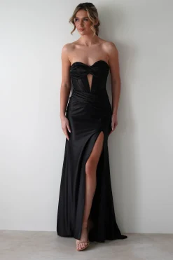 Karra Bodycon Strapless Gown | Black