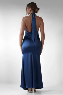 Kartia Halterneck Maxi Gown | Navy