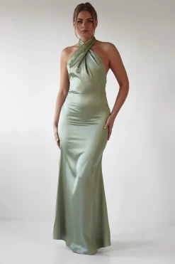 Kartia Halterneck Maxi Gown | Sage