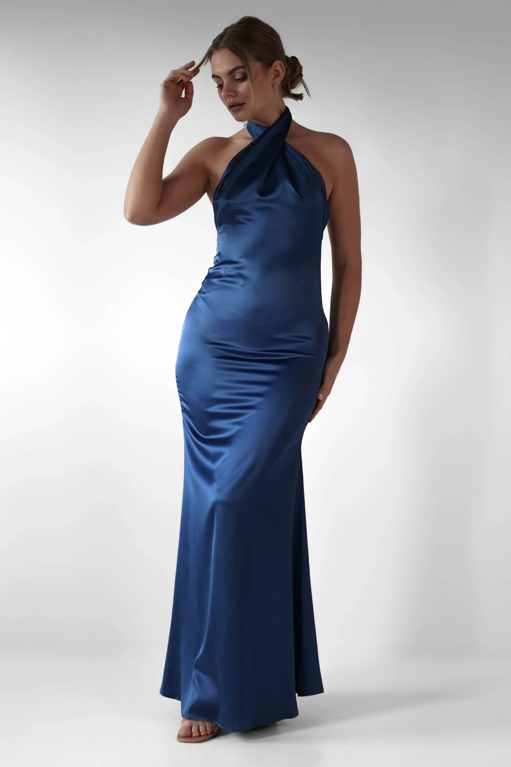 Kartia Halterneck Maxi Gown | Navy