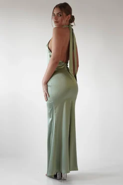 Kartia Halterneck Maxi Gown | Sage
