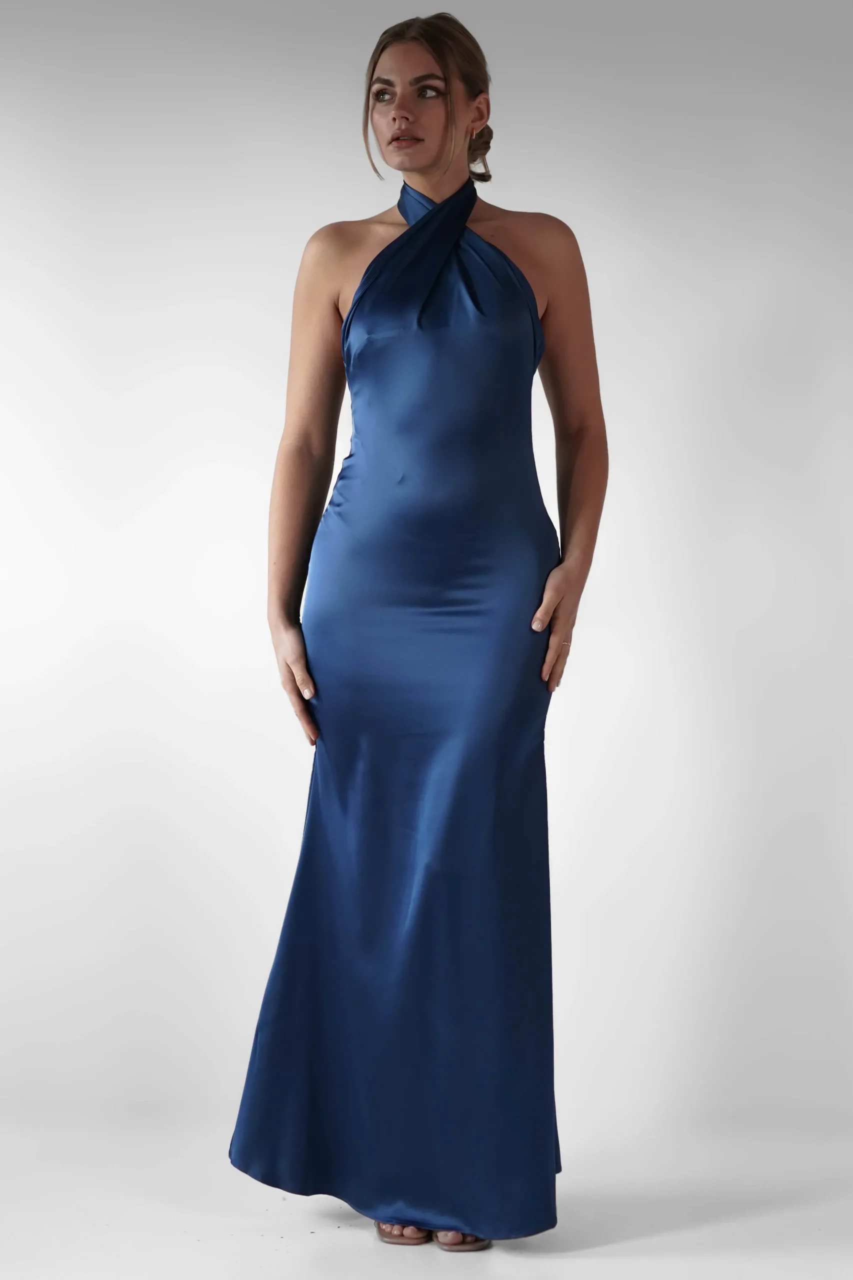 Kartia Halterneck Maxi Gown | Navy