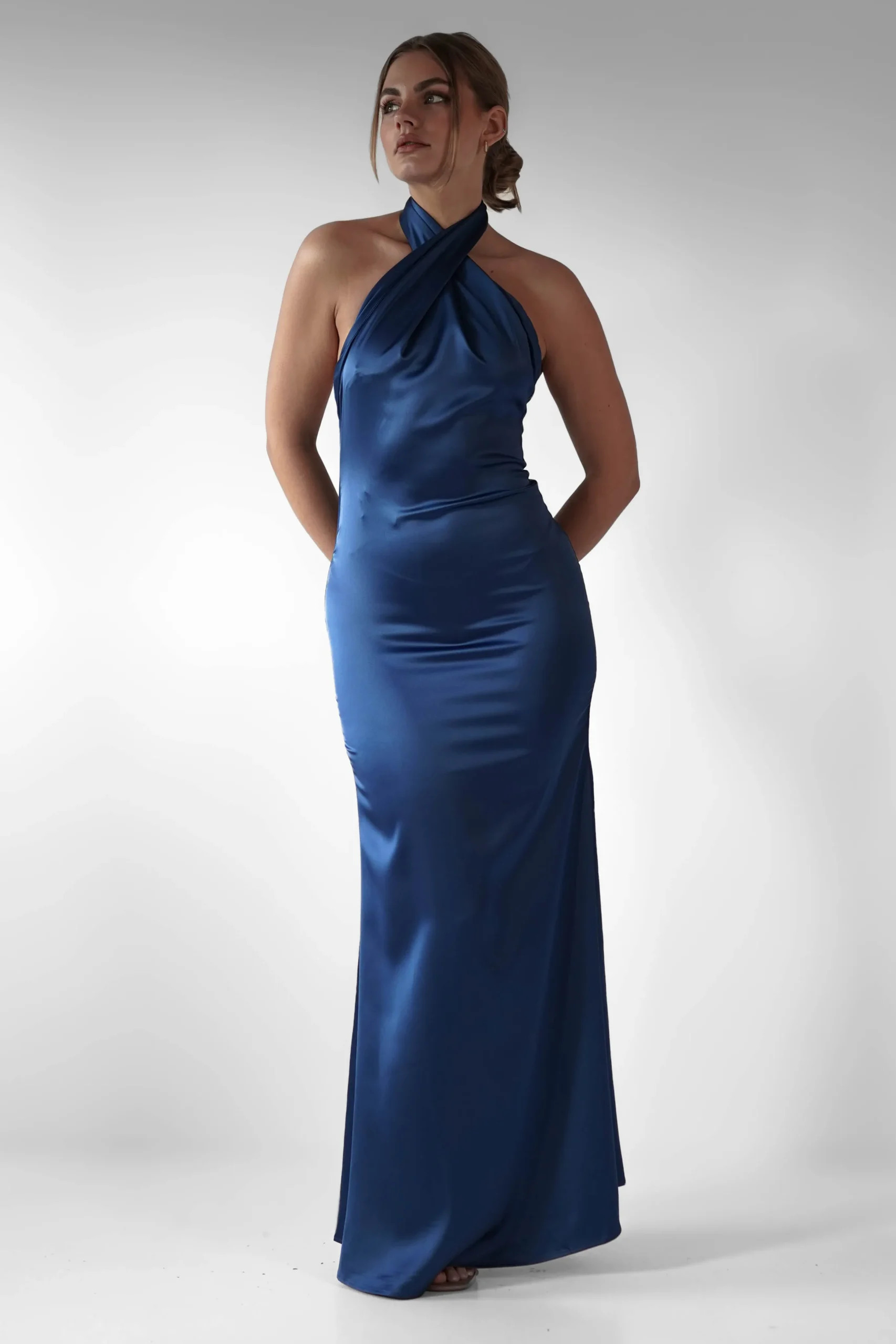 Kartia Halterneck Maxi Gown | Navy
