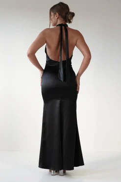 Kartia Halterneck Maxi Gown | Black