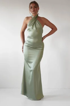 Kartia Halterneck Maxi Gown | Sage