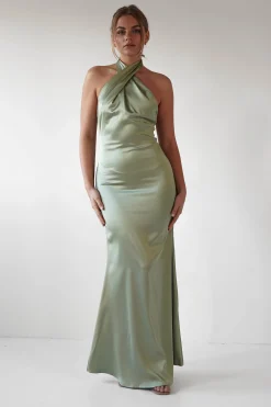 Kartia Halterneck Maxi Gown | Sage
