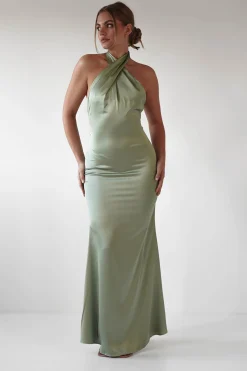 Kartia Halterneck Maxi Gown | Sage