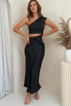 Katie Lace Cut Out Midi Dress | Black