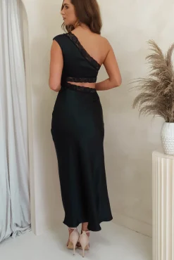 Katie Lace Cut Out Midi Dress | Black