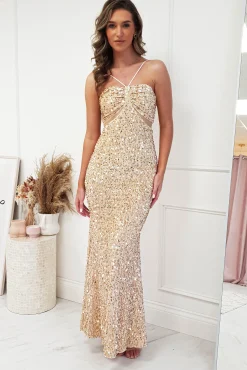 Kennedy Sequin Bodycon Gown | Gold