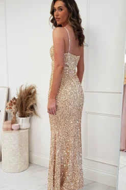 Kennedy Sequin Bodycon Gown | Gold