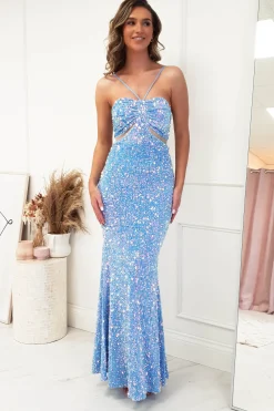 Kennedy Sequin Bodycon Gown | Blue