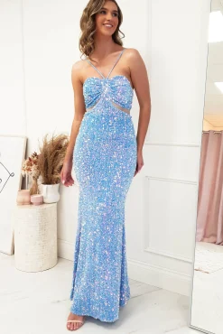 Kennedy Sequin Bodycon Gown | Blue