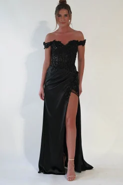 Khacy Embellished Gown | Black