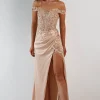 Khacy Embellished Gown | Champagne/Gold