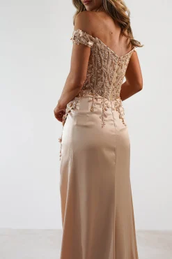 Khacy Embellished Gown | Champagne/Gold