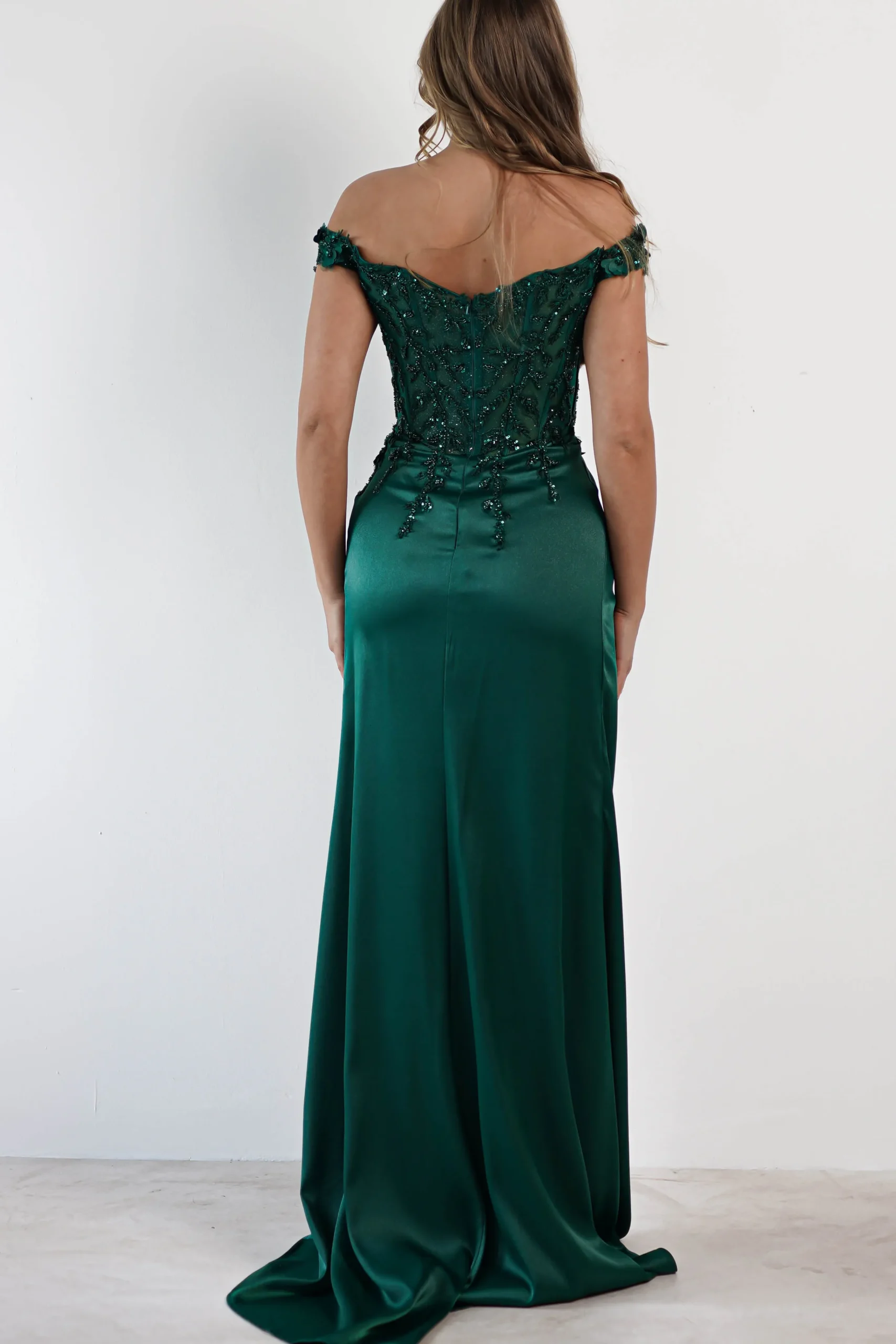 Khacy Embellished Gown | Emerald