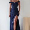 Khacy Embellished Gown | Navy