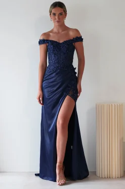 Khacy Embellished Gown | Navy
