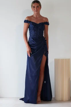 Khacy Embellished Gown | Navy