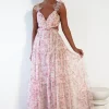 Khristina Floral Tulle Maxi Dress | Cream