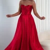 Kristi Strapless A Line Gown | Red