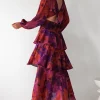 Lainey Ruffle Maxi Dress | Mixed Print