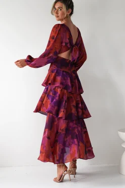 Lainey Ruffle Maxi Dress | Mixed Print