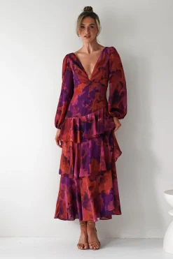 Lainey Ruffle Maxi Dress | Mixed Print
