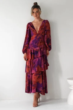 Lainey Ruffle Maxi Dress | Mixed Print