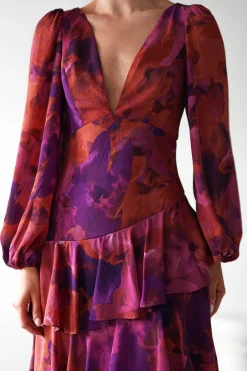 Lainey Ruffle Maxi Dress | Mixed Print