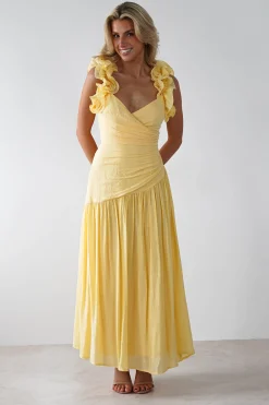 Lara Ruffle Detail Midaxi | Yellow