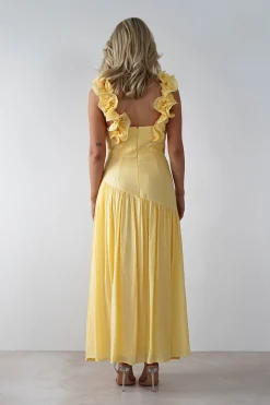Lara Ruffle Detail Midaxi | Yellow