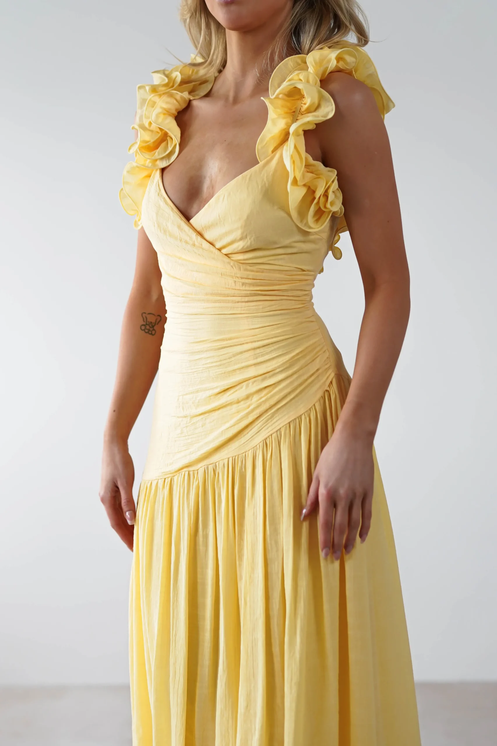 Lara Ruffle Detail Midaxi | Yellow