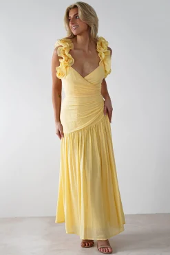 Lara Ruffle Detail Midaxi | Yellow