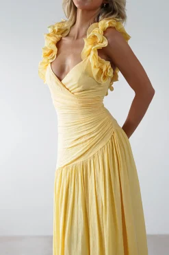 Lara Ruffle Detail Midaxi | Yellow