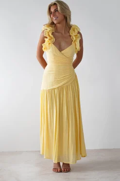 Lara Ruffle Detail Midaxi | Yellow