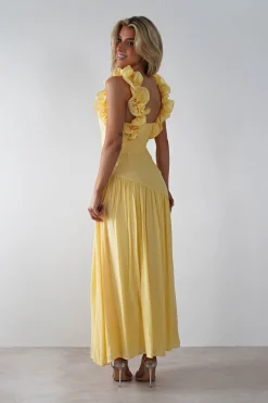 Lara Ruffle Detail Midaxi | Yellow