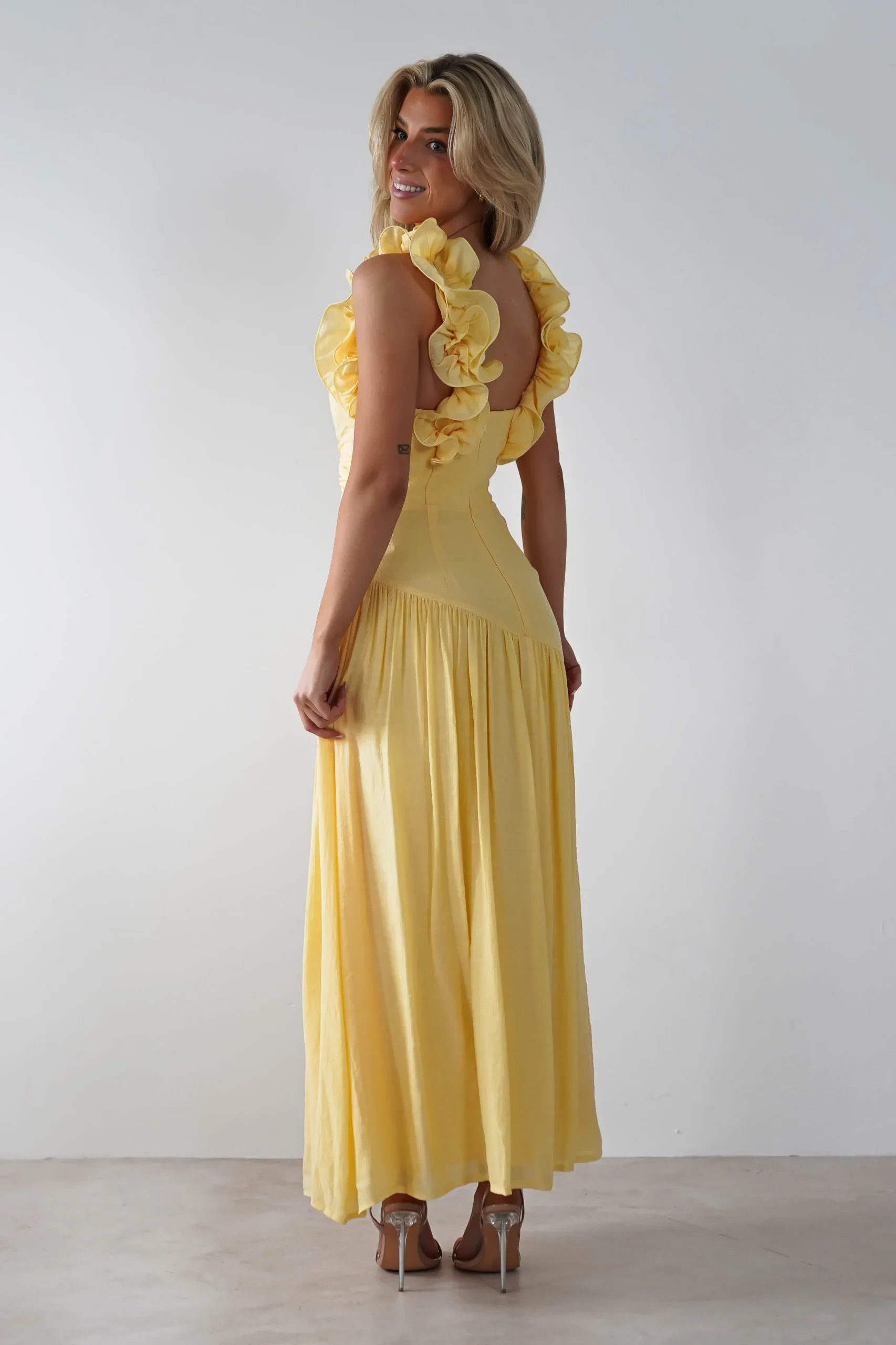Lara Ruffle Detail Midaxi | Yellow