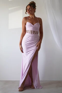 Larna Sequin Bust Bodycon Gown | Light Pink