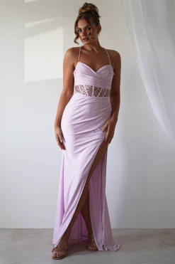 Larna Sequin Bust Bodycon Gown | Light Pink