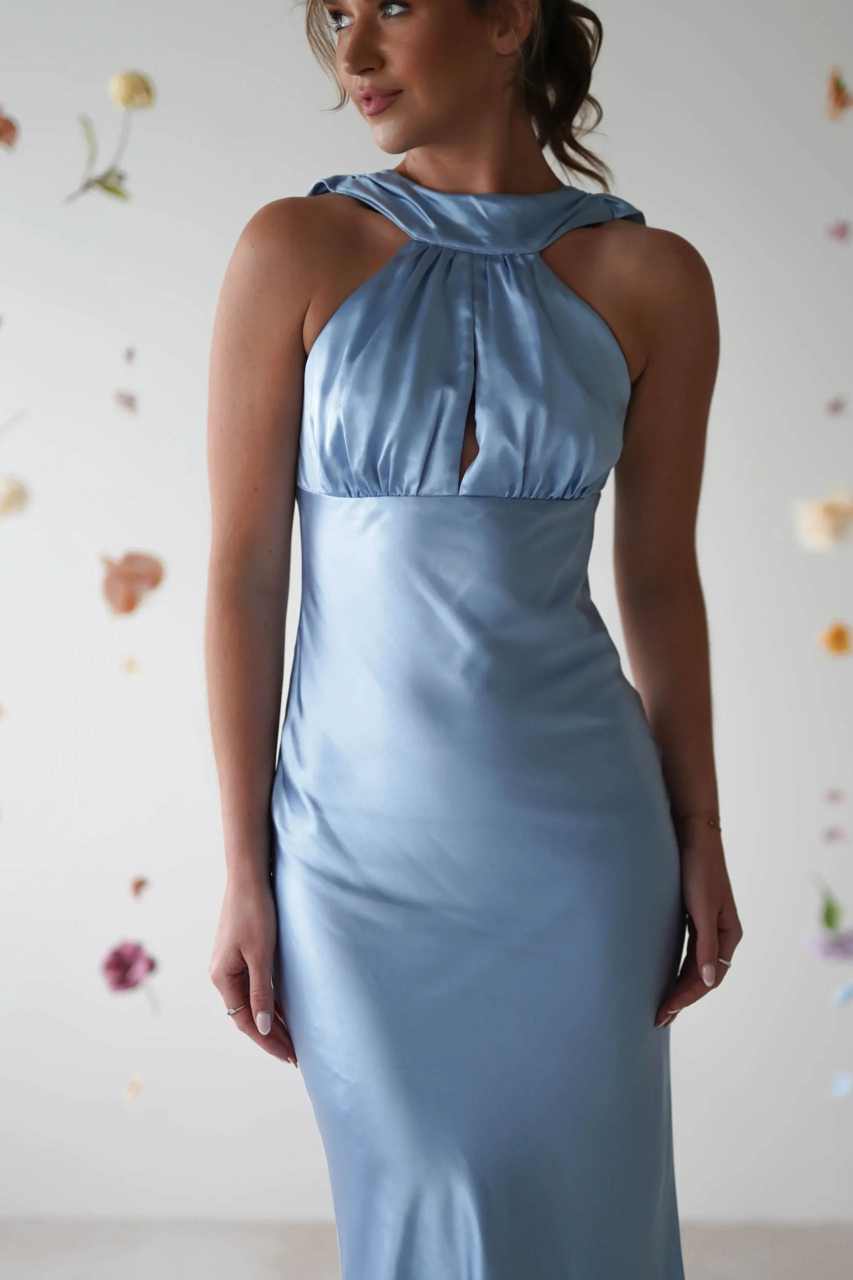Lauryn Halter Neck Maxi Dress | Light Blue