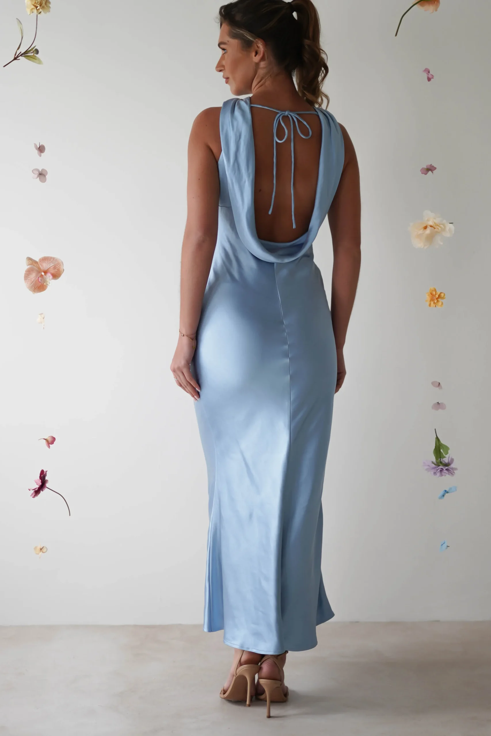 Lauryn Halter Neck Maxi Dress | Light Blue