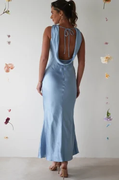 Lauryn Halter Neck Maxi Dress | Light Blue