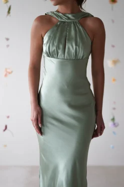 Lauryn Halter Neck Maxi Dress | Sage