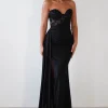 Lavelle Glitter Bodycon Gown | Black