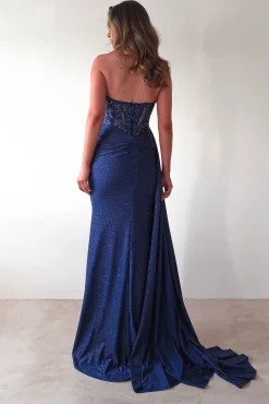 Lavelle Glitter Bodycon Gown | Navy
